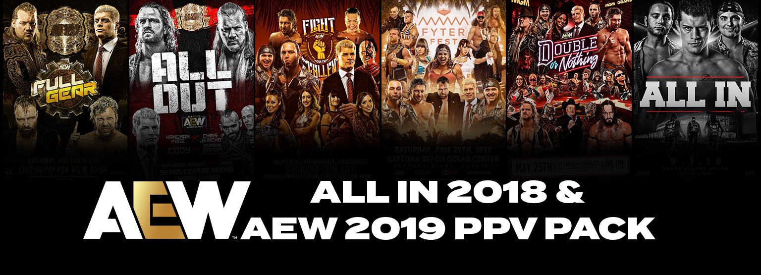 AEW 2018-2019 PPV Event Box Set w/ store Custom Cases All Elite Wrestling